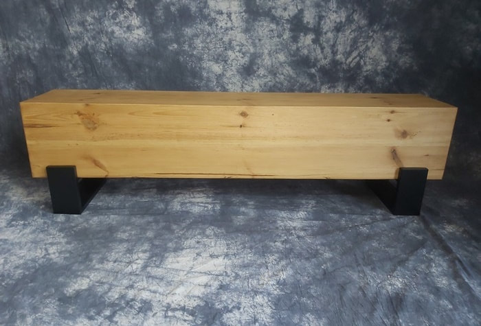 Loftowy stolik rtv drewniana belka na wymiar